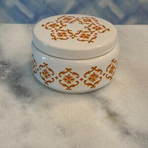 Vintage porcelain perfume dish / jar